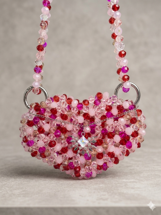 Blush Enchanté Micro Beaded Heart Bag — Versati Collection