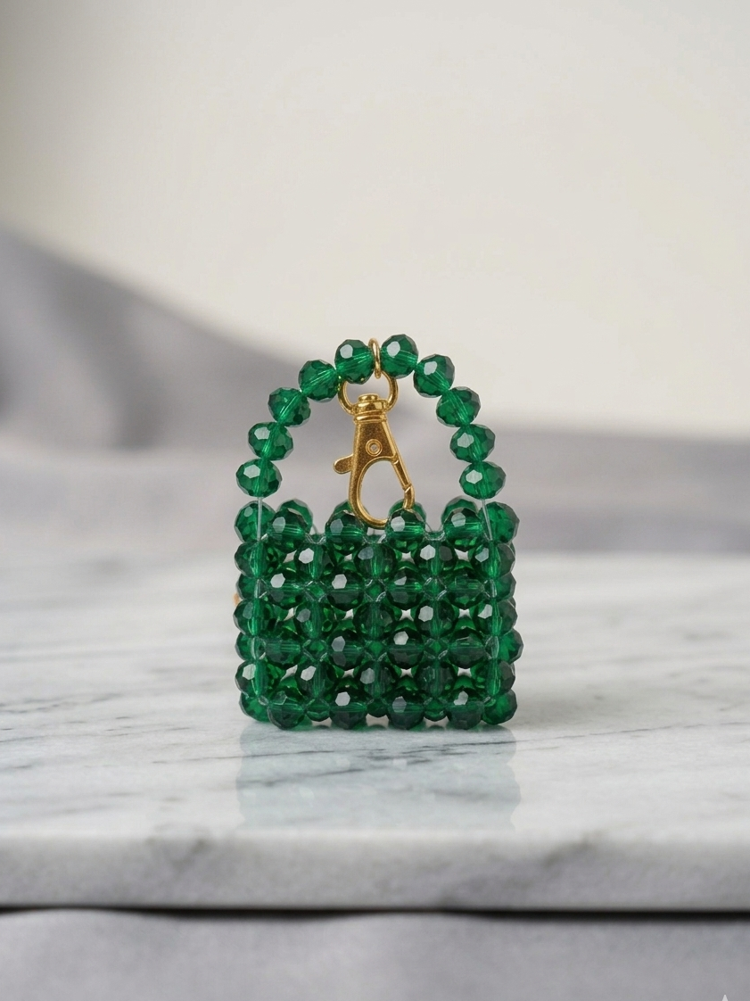 Emerald Heirloom Beaded Money Bag